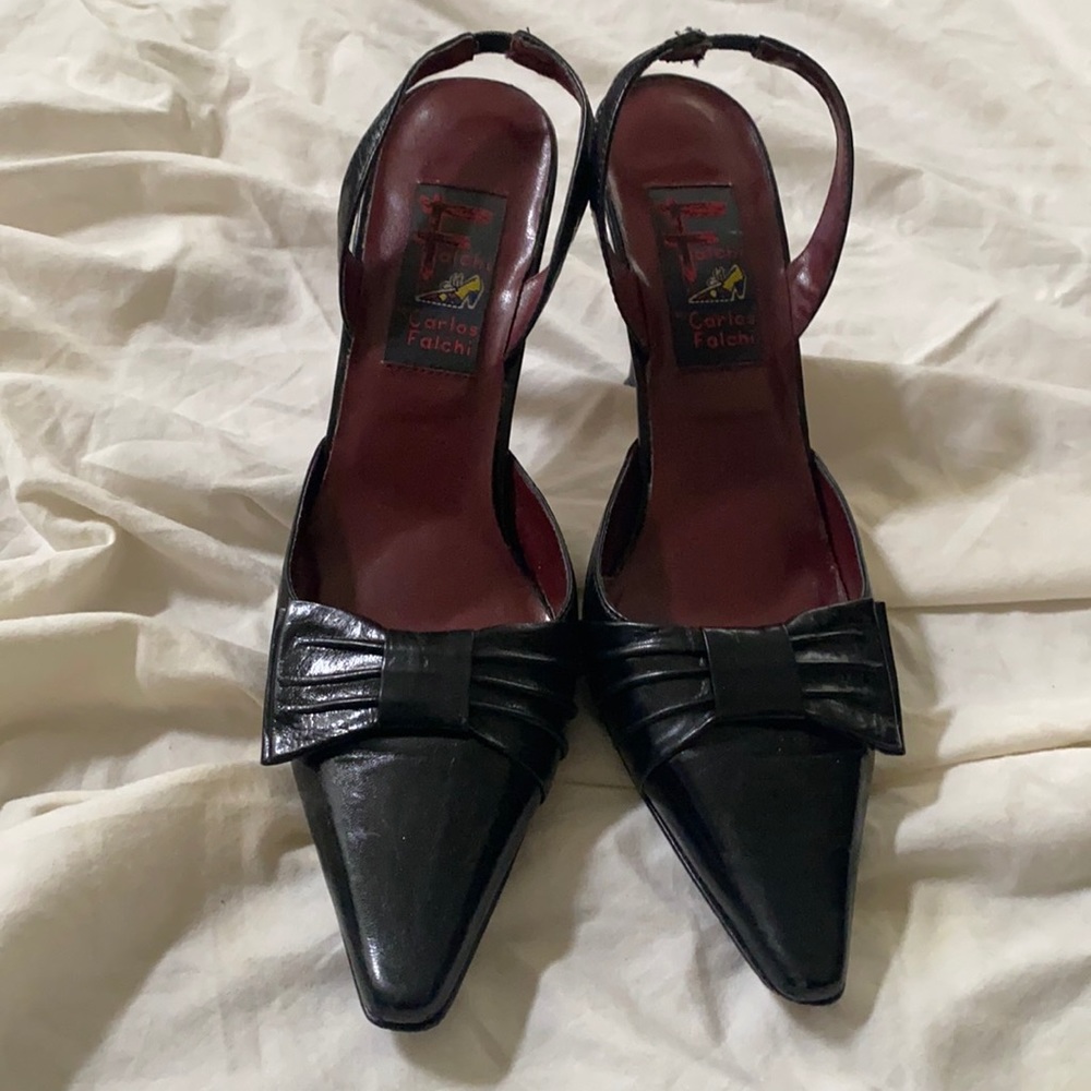 Carlos Falchi black heels